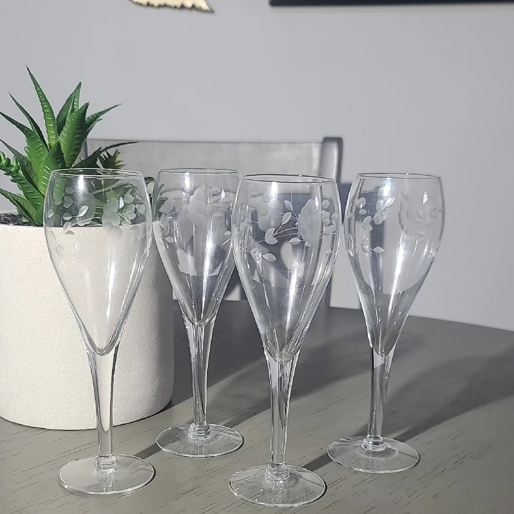 Princess House Crystal Herritage Champagne Flutes - Set of 4